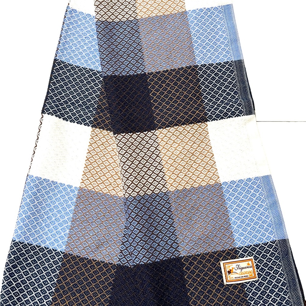 Alpaca Wool Blue Pashmina Handmade in Peru